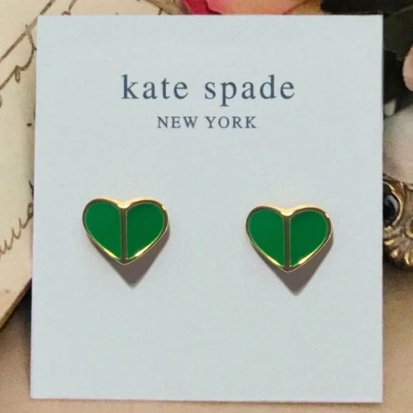 Kate Spade• Heritage Spade Small Heart Studs - Picture 4 of 4